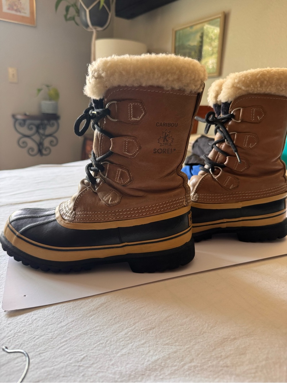 Sorel Women's Winter Lace-Up Boots Vintage Kaufman Caribou Made in Canada - Picture 6 of 10